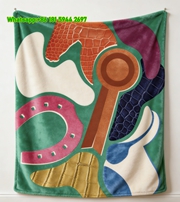 Hermès Equestrian Collage Flannel Throw Blanket IMG_5055